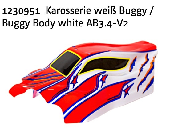 Absima Buggy Karosserie weiß AB3.4-V2
