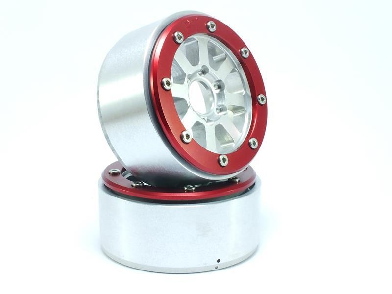 Metsafil Beadlock Wheels HAMMER silber/rot 1.9 (2) ohne