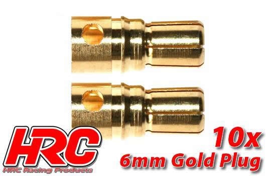 HRC Racing Stecker - Gold - 6.0mm - männchen (10 Stk.)