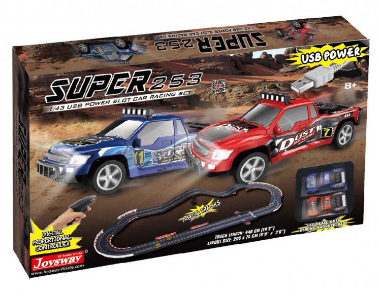 Joysway Super 253 1/43 USB Power Slot Car Racing Set