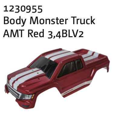 Absima Monster Truck Karosserie rot AMT3.4BL-V2