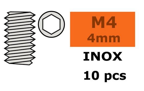G-Force RC - Hex Set screw, M4X4 - Inox (10)