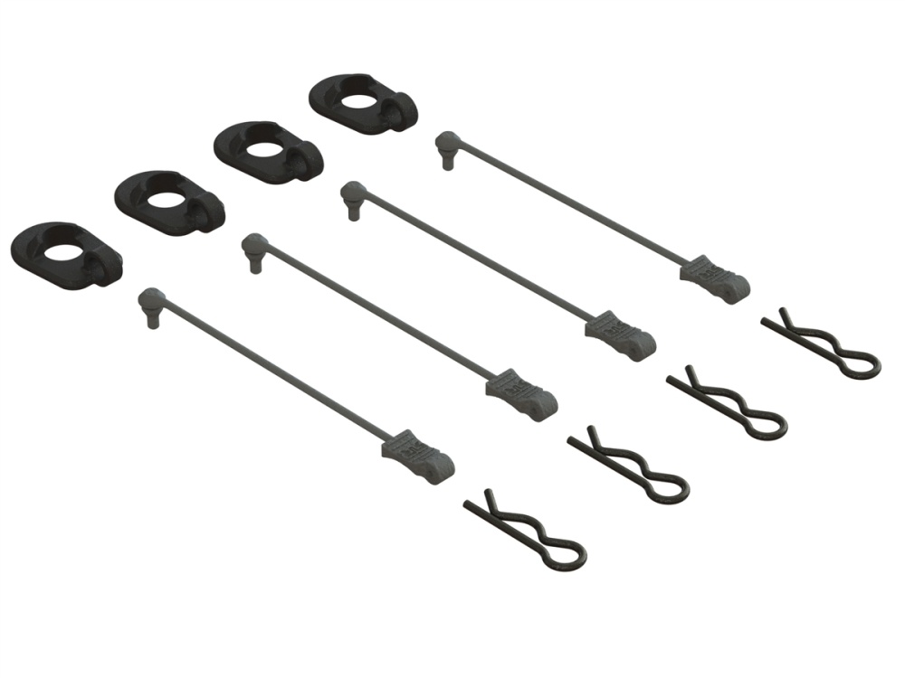 Arrma Body Clip Retainers 1/5 Scale (Black, 4) (ARA390294)