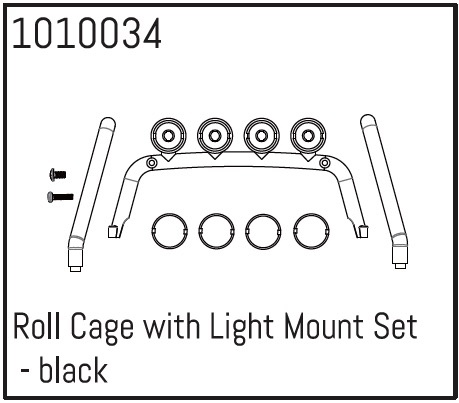 Absima Roll Cage mit Light Mount Set - schwarz