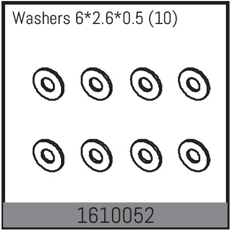 Absima Washers 6*2.6*0.5 (10)
