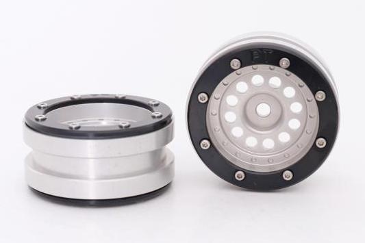 Metsafil Beadlock Wheels PT-Bullet Silber/Schwarz 1.9