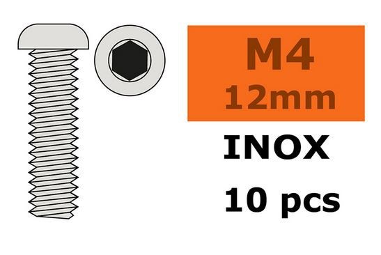 G-Force RC - Hex Button Head Screw - M4X12 - Inox (10)