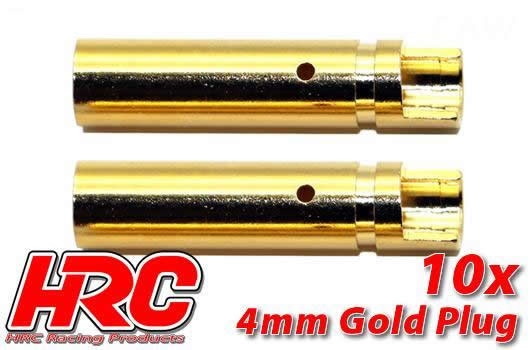 HRC Racing Stecker - Gold - 4.0mm - weibchen (10 Stk.)