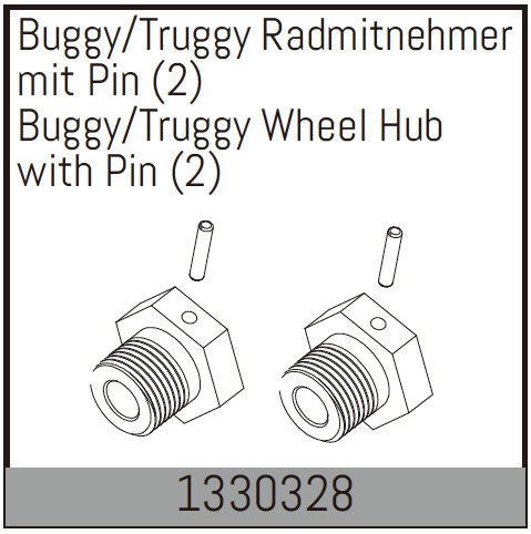 Absima Buggy/Truggy Radmitnehmer mit Pin (2)