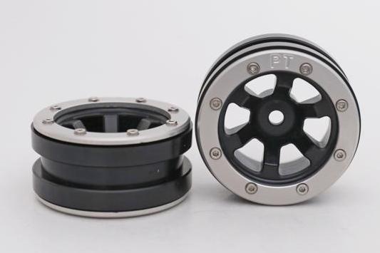 Metsafil Beadlock Wheels PT- Claw Schwarz/Silber 1.9 (2 Stk)