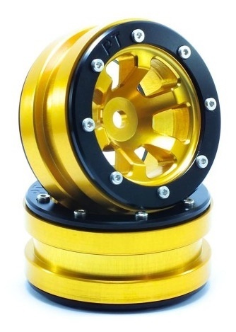 Metsafil Beadlock Wheels PT- Claw Gold/Schwarz 1.9 (2 Stk)