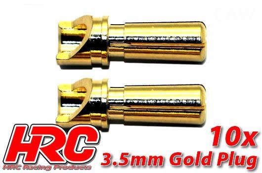 HRC Racing Stecker - Gold - 3.5mm - männchen (10 Stk.)