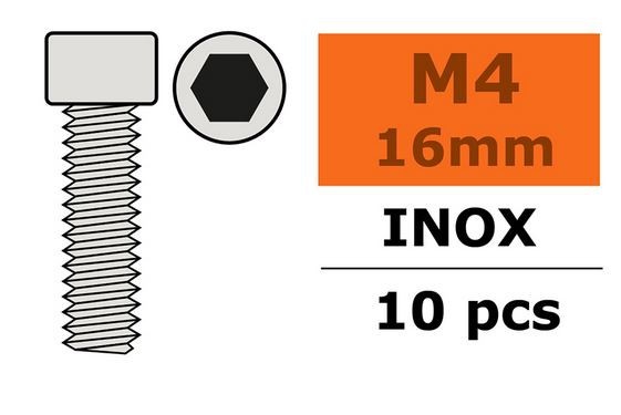 G-Force RC - Hex Socket Head Screw - M4X16 - Inox (10)