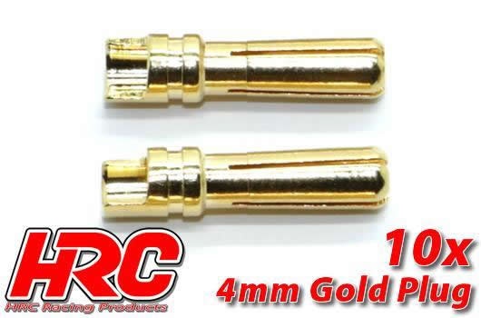 HRC Racing Stecker - Gold - 4.0mm - männchen (10 Stk.)