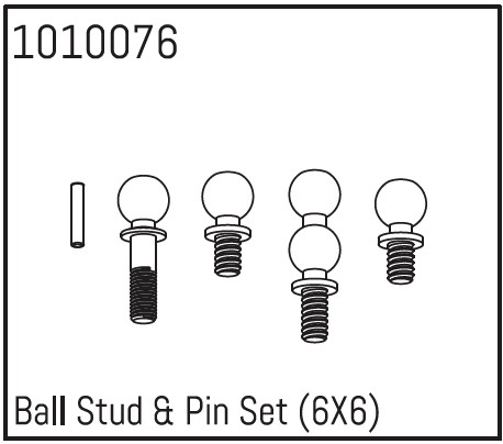 Absima Ball Stud & Pin Set (6X6)