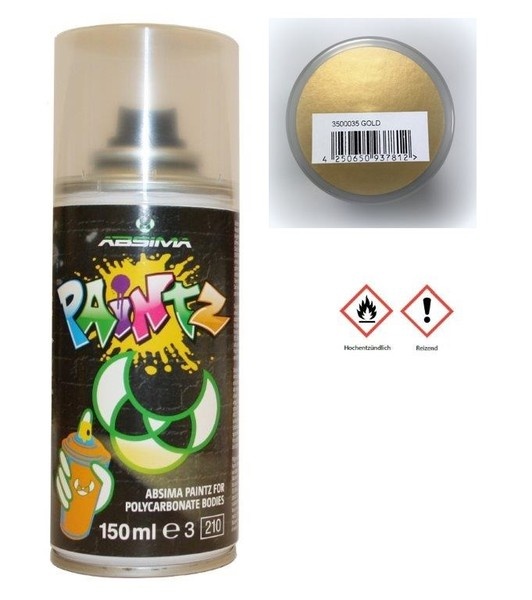 Absima Paintz Polycarbonat (Lexan) Spray GOLD 150ml