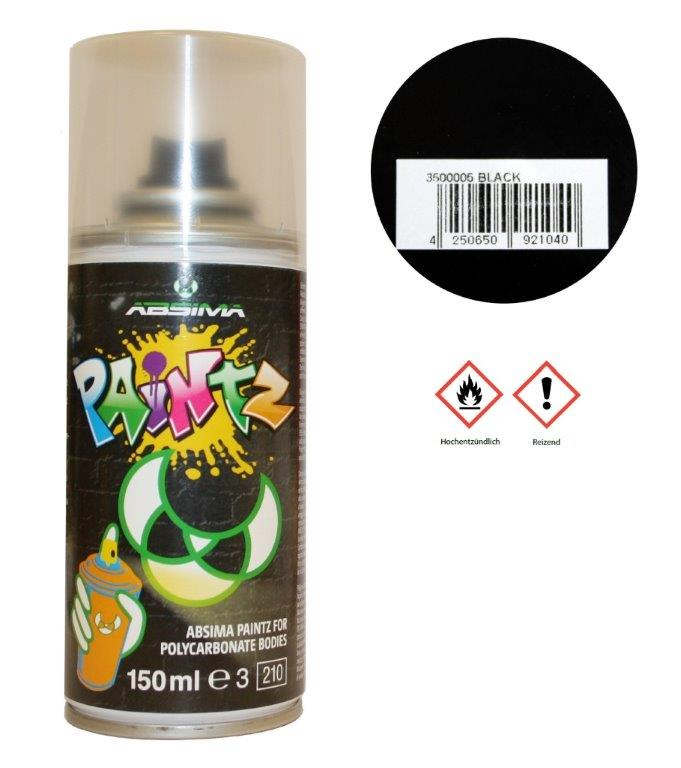 Absima Paintz Polycarbonat (Lexan) Spray SCHWARZ 150ml