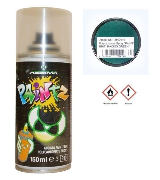 Absima Paintz Polycarbonat (Lexan) Spray BRIT. RACING GREEN