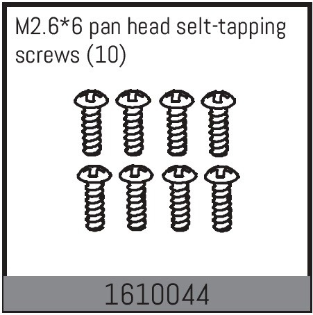 Absima M2.6*6 Pan Head Selt-Tapping Screws (8)