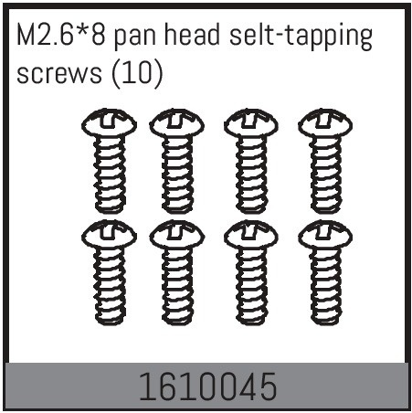 Absima M2.6*8 Pan Head Selt-Tapping Screws (8)