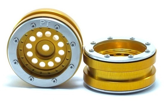 Metsafil Beadlock Wheels PT-Bullet Gold/Silber 1.9 (2 Stk)