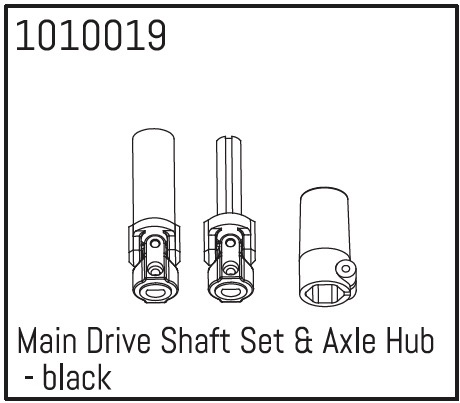 Absima Main Drive Shaft Set & Axle Hub - schwarz