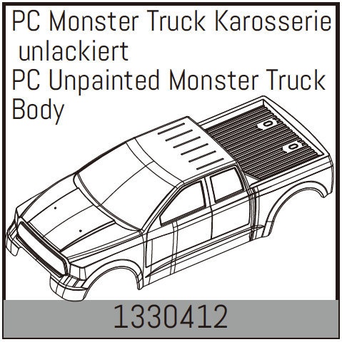 Absima PC Monster Truck Karosserie unlackiert