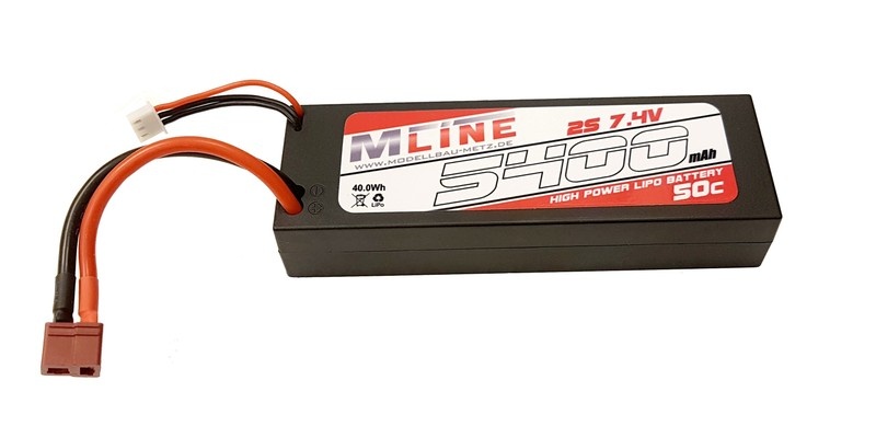MLine High Power LiPo Akku 50C 2S 7.4V 5400mAh T-Plug