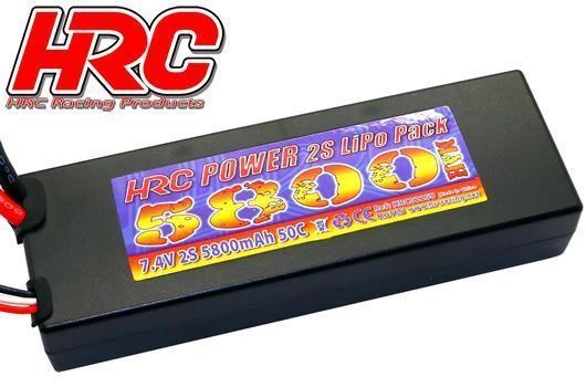 HRC Racing Akku - LiPo 2S - 7.4V 5800mAh 50C - RC Car -