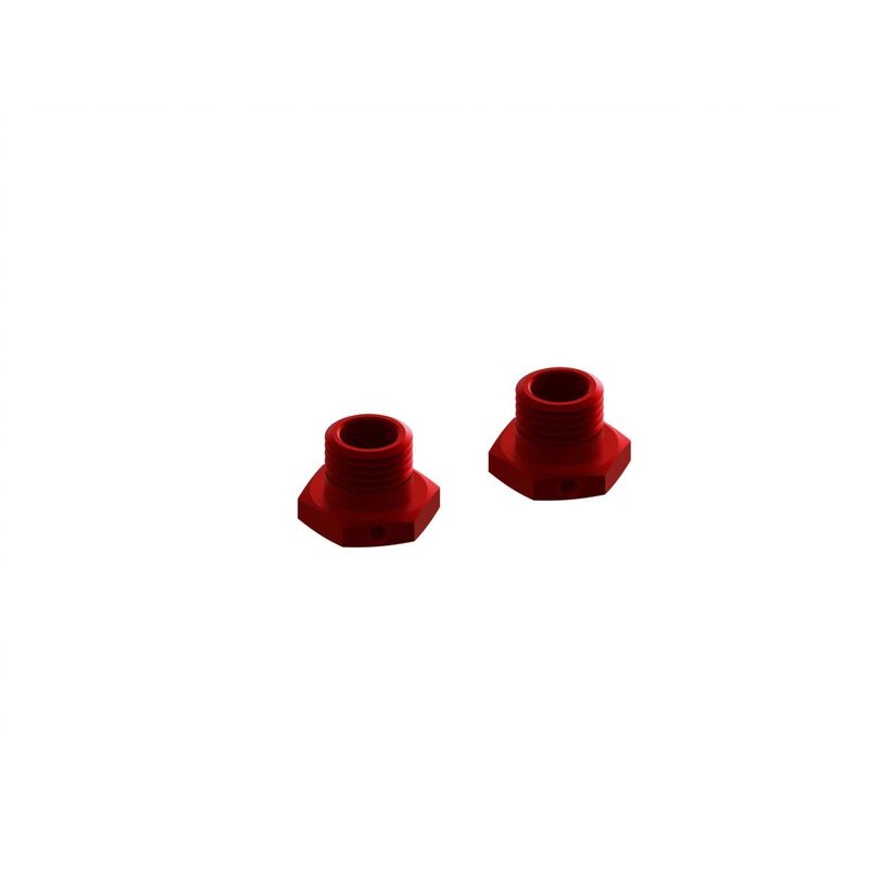 Arrma Aluminum Wheel Hex 17mm 14.6mm Thick Red (2)
