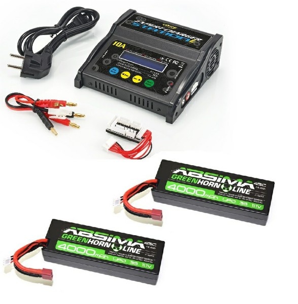 Carson Expert Charger Station 10A +2 xAbsima LiPo 11.1V 45C