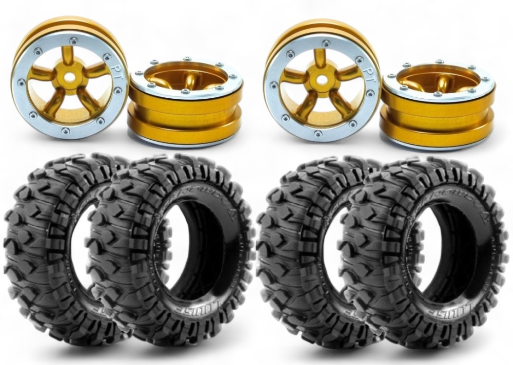 Metsafil Beadlock Wheels PT-Safari Gold/Silber 1.9