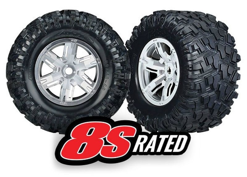 Traxxas Tires & wheels, assembled, glued (left & right)
