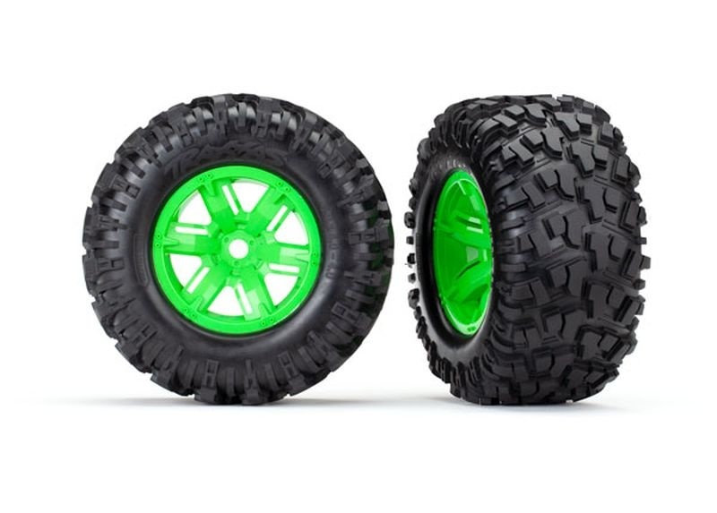 Traxxas Reifen auf Felge X-Maxx grün, Maxx AT Reifen (2)