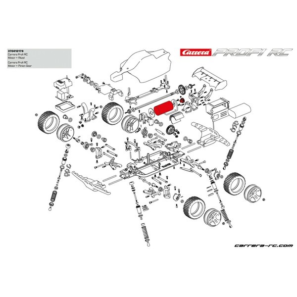 Carrera Profi Motor 12 Volt ganz kurzes Ritzel auf langer Welle NEU 