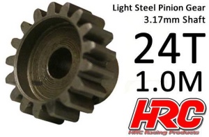 HRC Motorritzel - 1.0M / 3.17mm Achse - Stahl - Leicht - 24Z