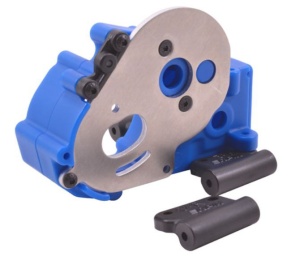 RPM Getriebegehäuse + Querlenkerhalter blau für Traxxas