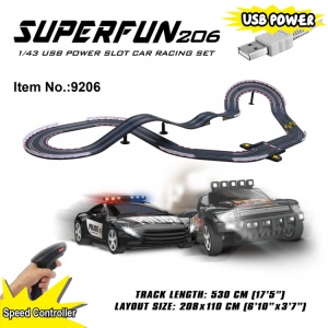 Joysway Super Fun 206 1/43 USB Power Slot Car Racing Set